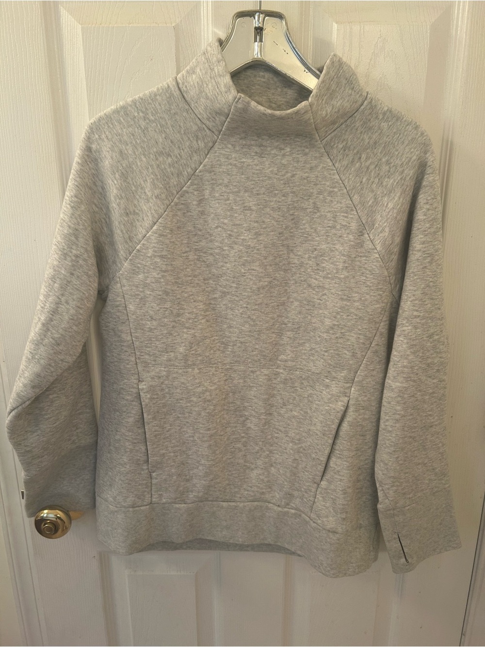 Fabletics Light Heather Gray Mock Neck Sweatshirt